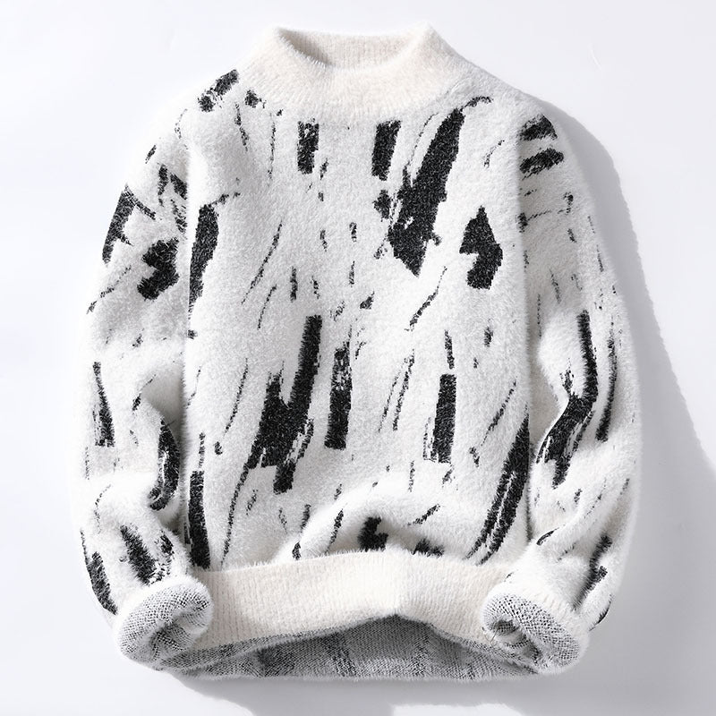 Damian - Moderní fleece svetr pro muže