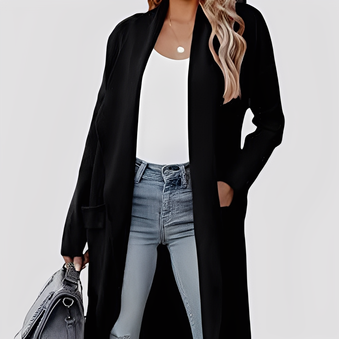 Chantal - Pohodlný dlouhý dámský tweedový svetr