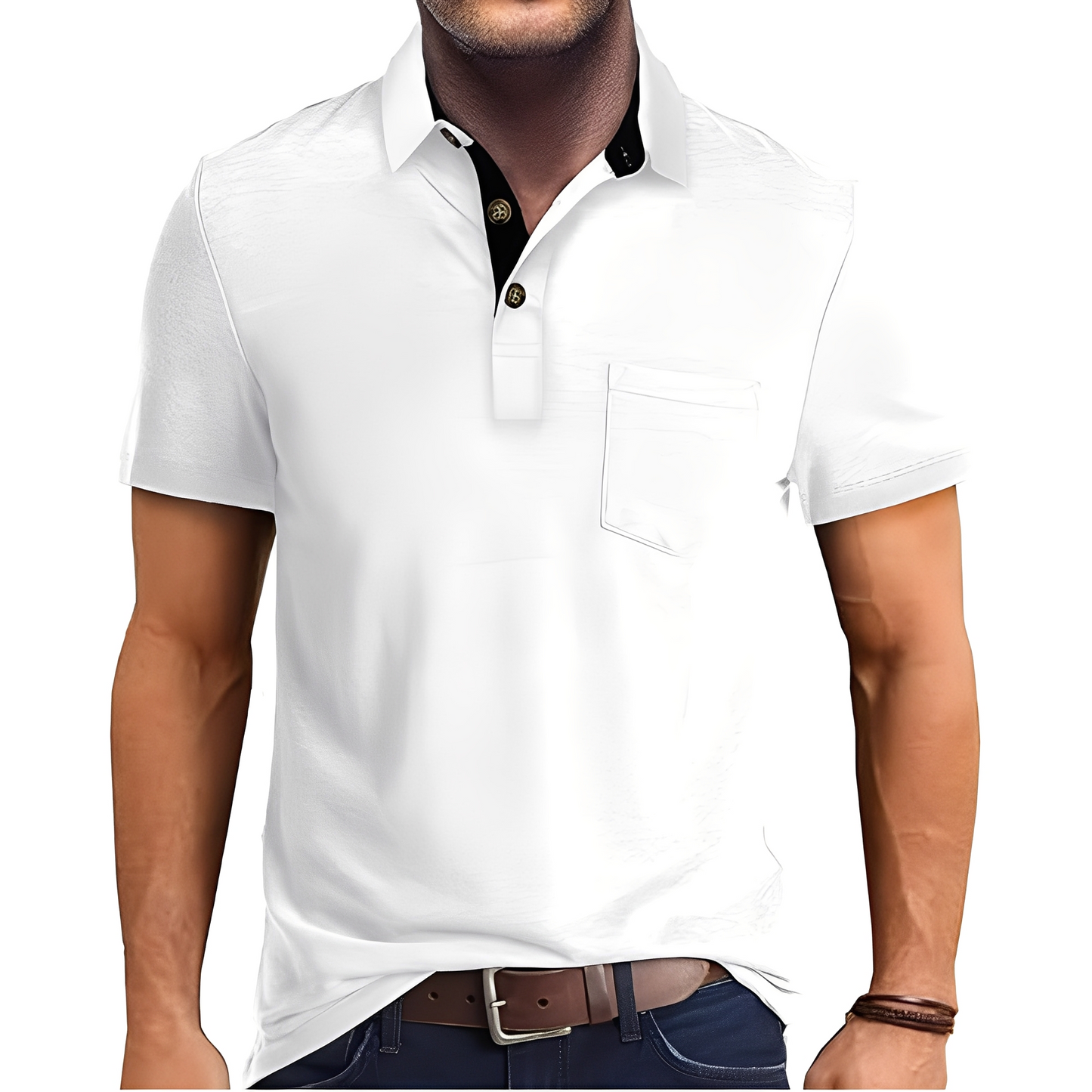 Abner - Retro polo tričko s krátkým rukávem pro muže