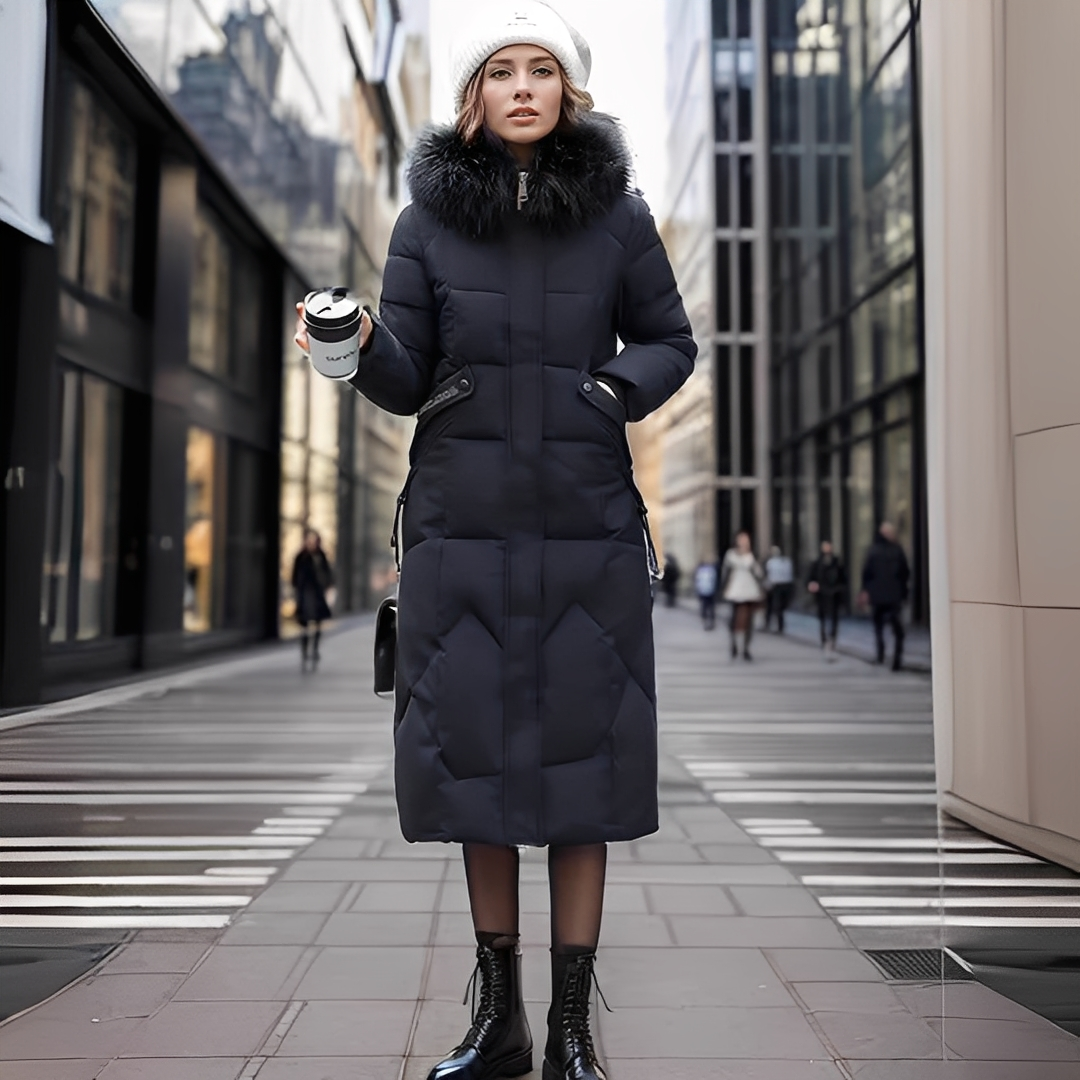 Marcellette - Zimní prošívaný kabát s kapucí pro ženy