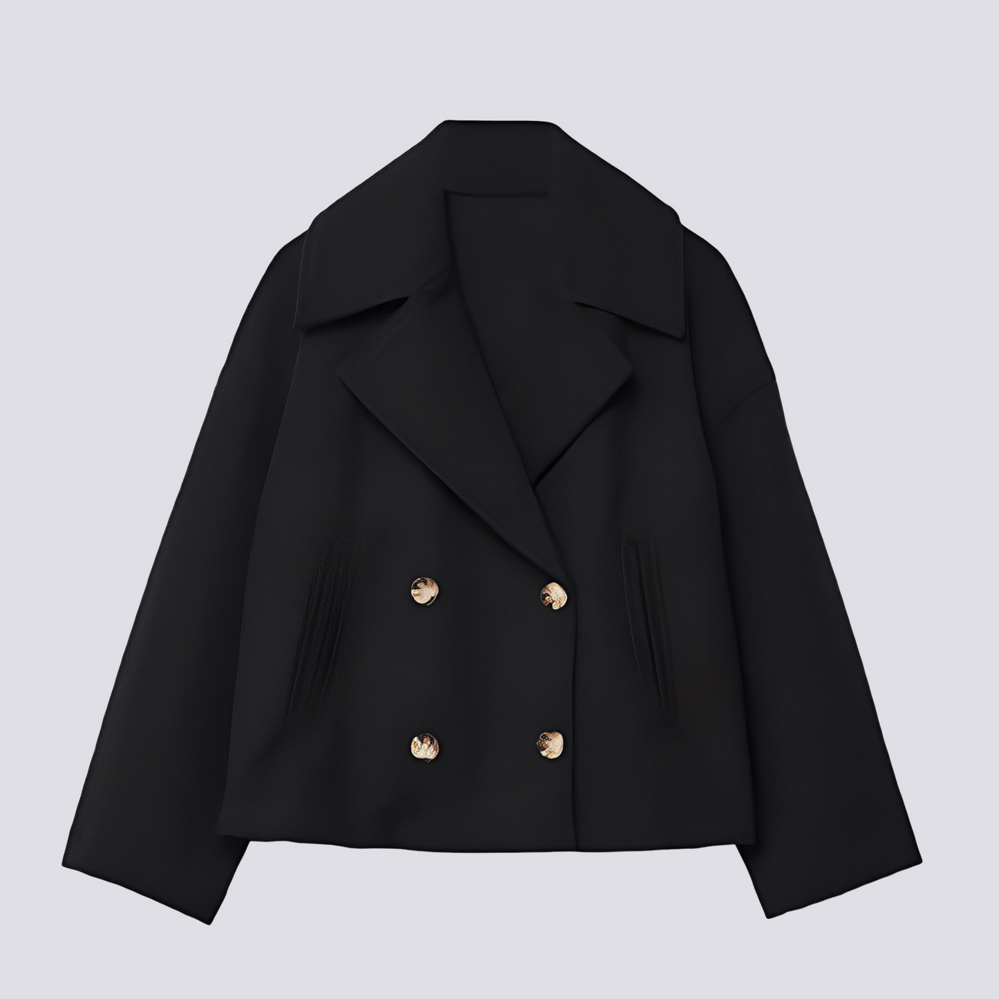 Bethney - Krátký stylový vlněný kabát s reverzním límcem pro ženy