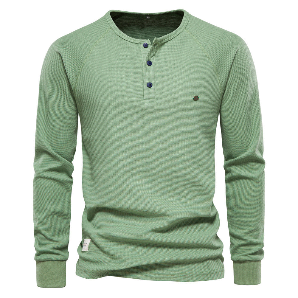 Jacob - Casual men's shirt with long sleeves and waffle pattern