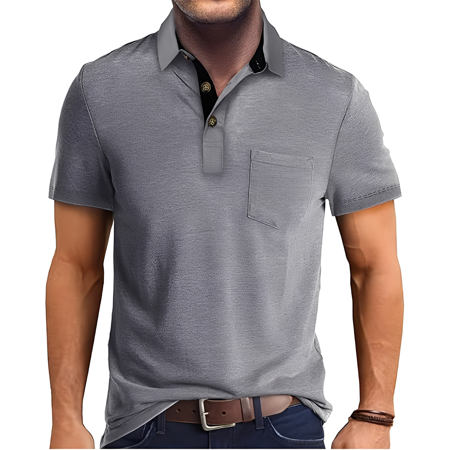Abner - Retro polo tričko s krátkým rukávem pro muže