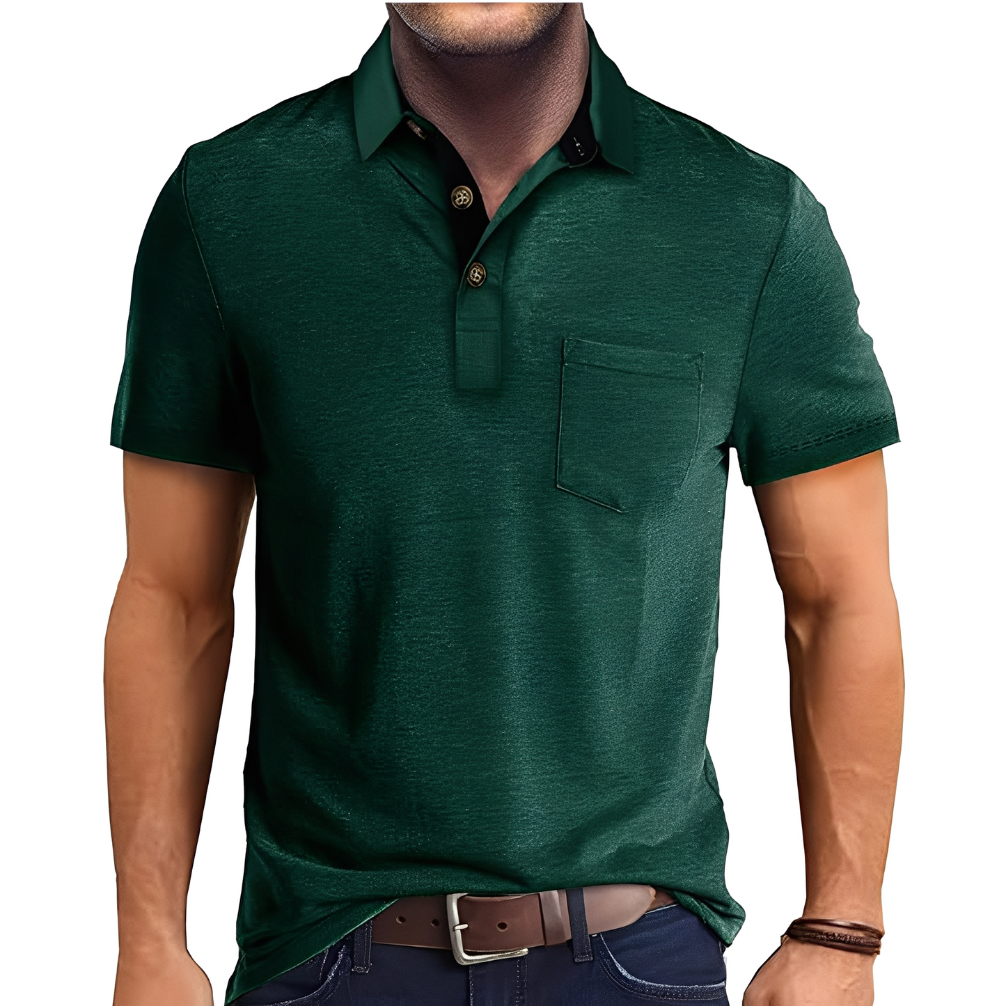 Abner - Retro polo tričko s krátkým rukávem pro muže