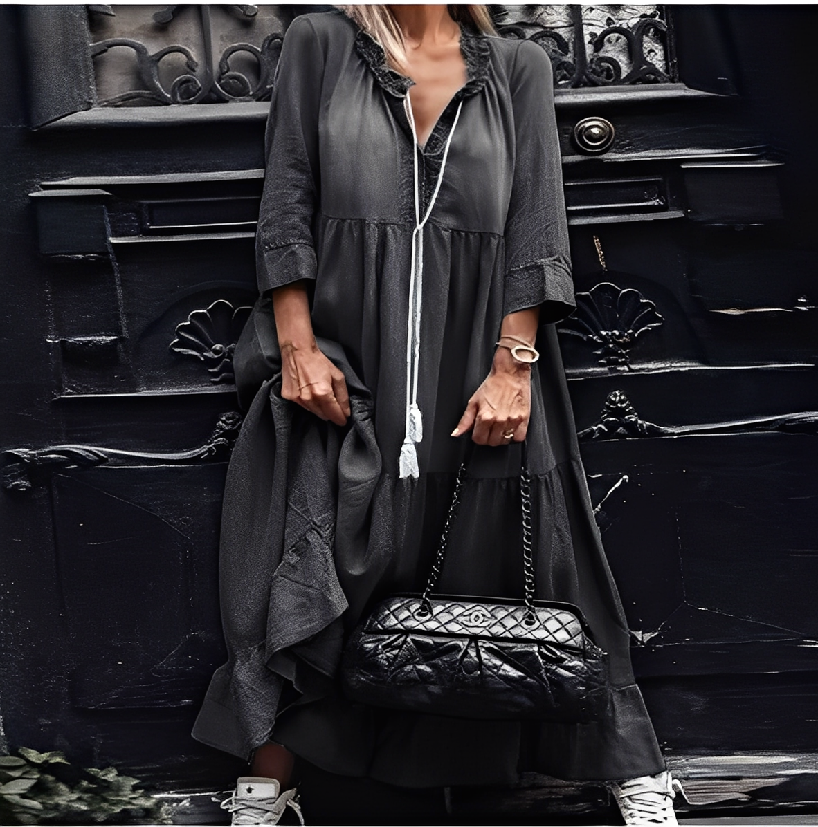 Irénée - Pohodlné dlouhé džínové šaty pro ženy