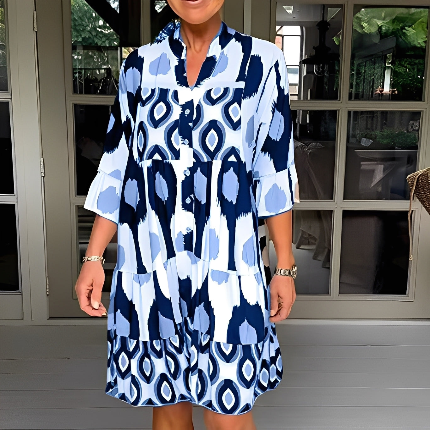 Floriane - Volné šaty s potiskem pro ženy