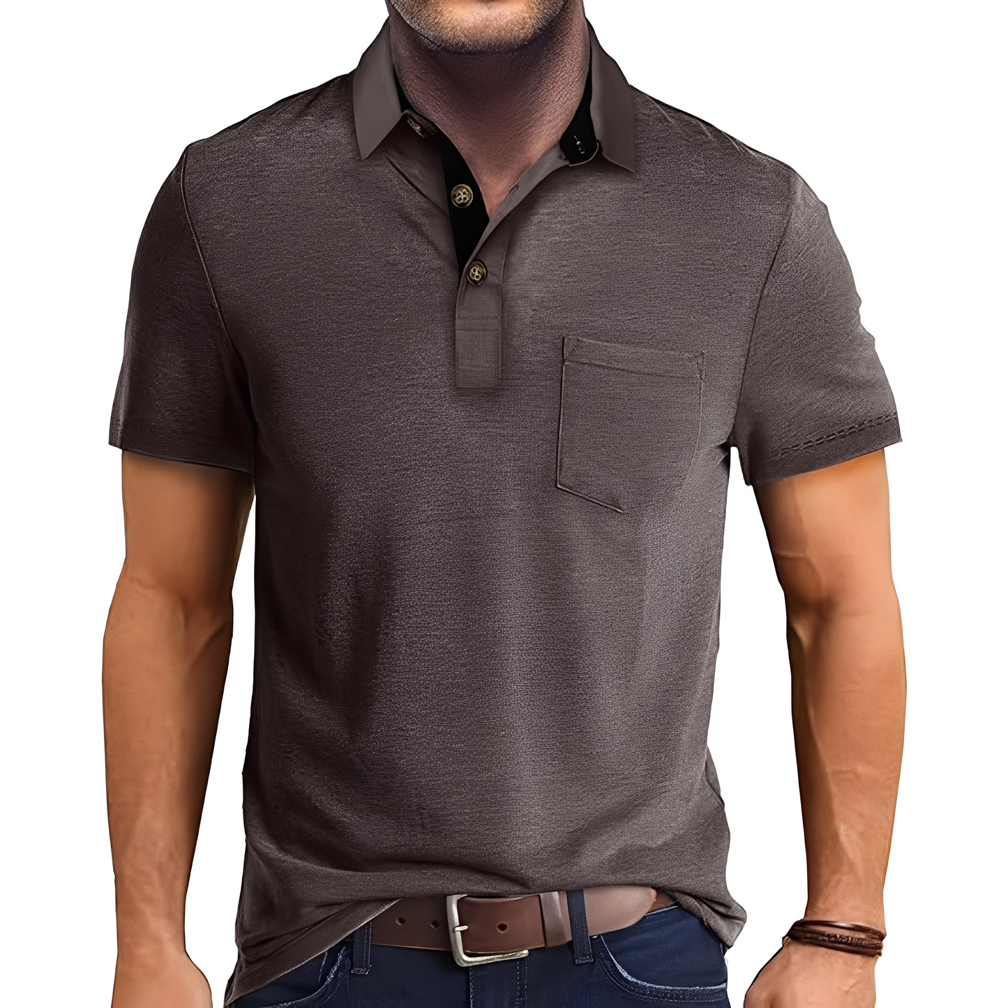 Abner - Retro polo tričko s krátkým rukávem pro muže