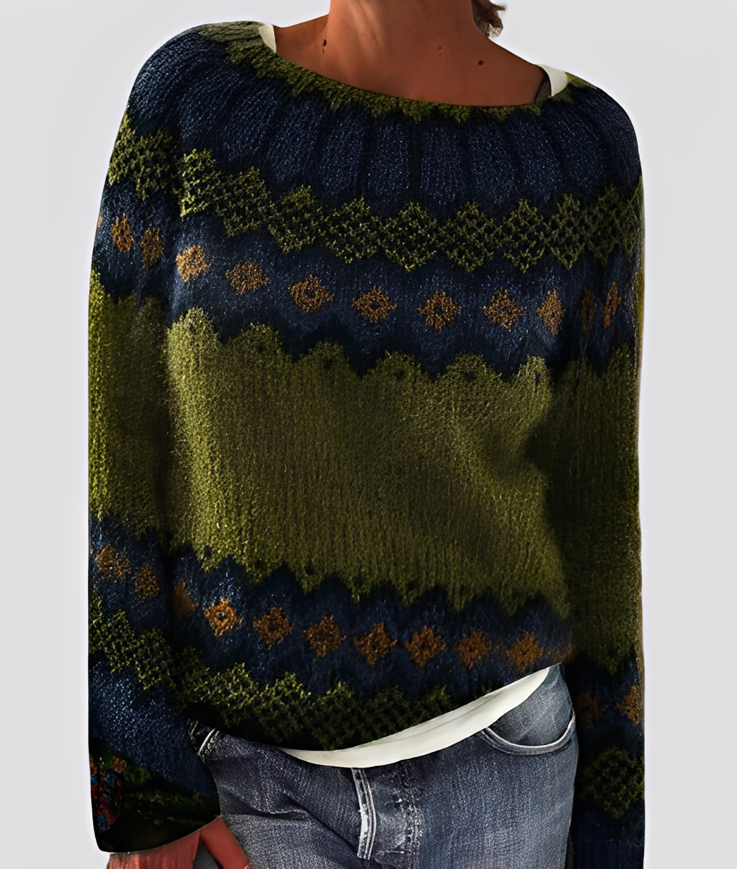 Christal - Moderní, volně padnoucí vlněný svetr pro ženy