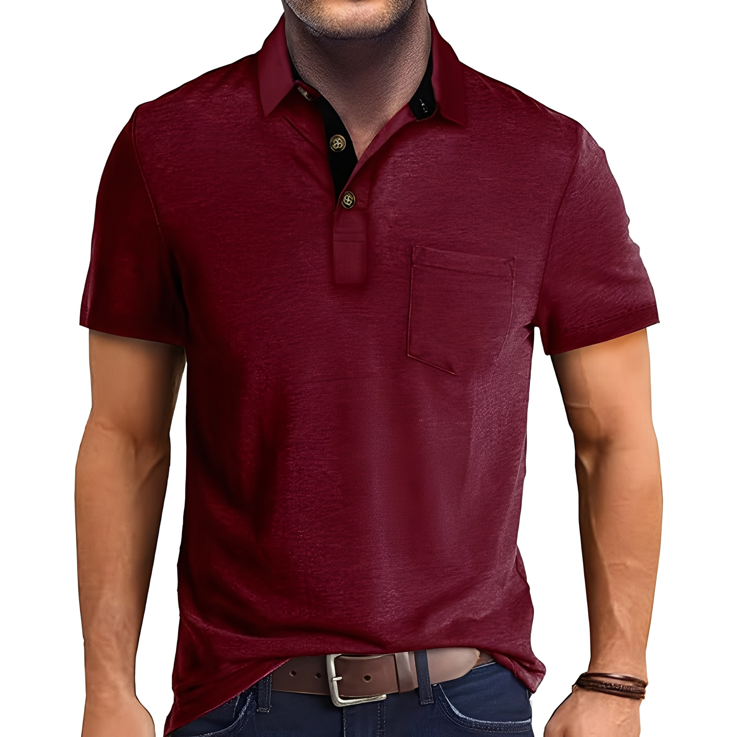 Abner - Retro polo tričko s krátkým rukávem pro muže