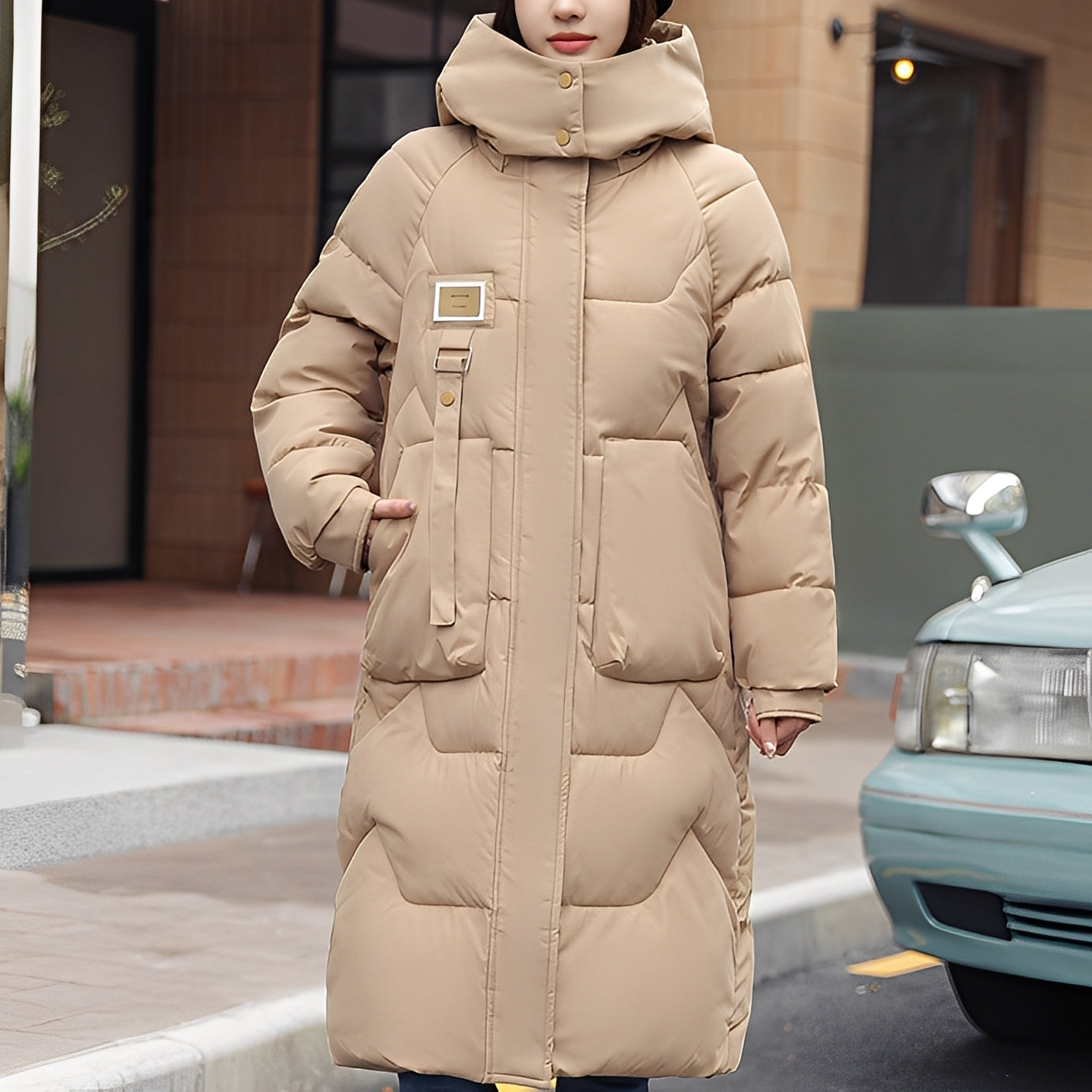 Rexanne - Moderní dámská dlouhá bunda s kapucí