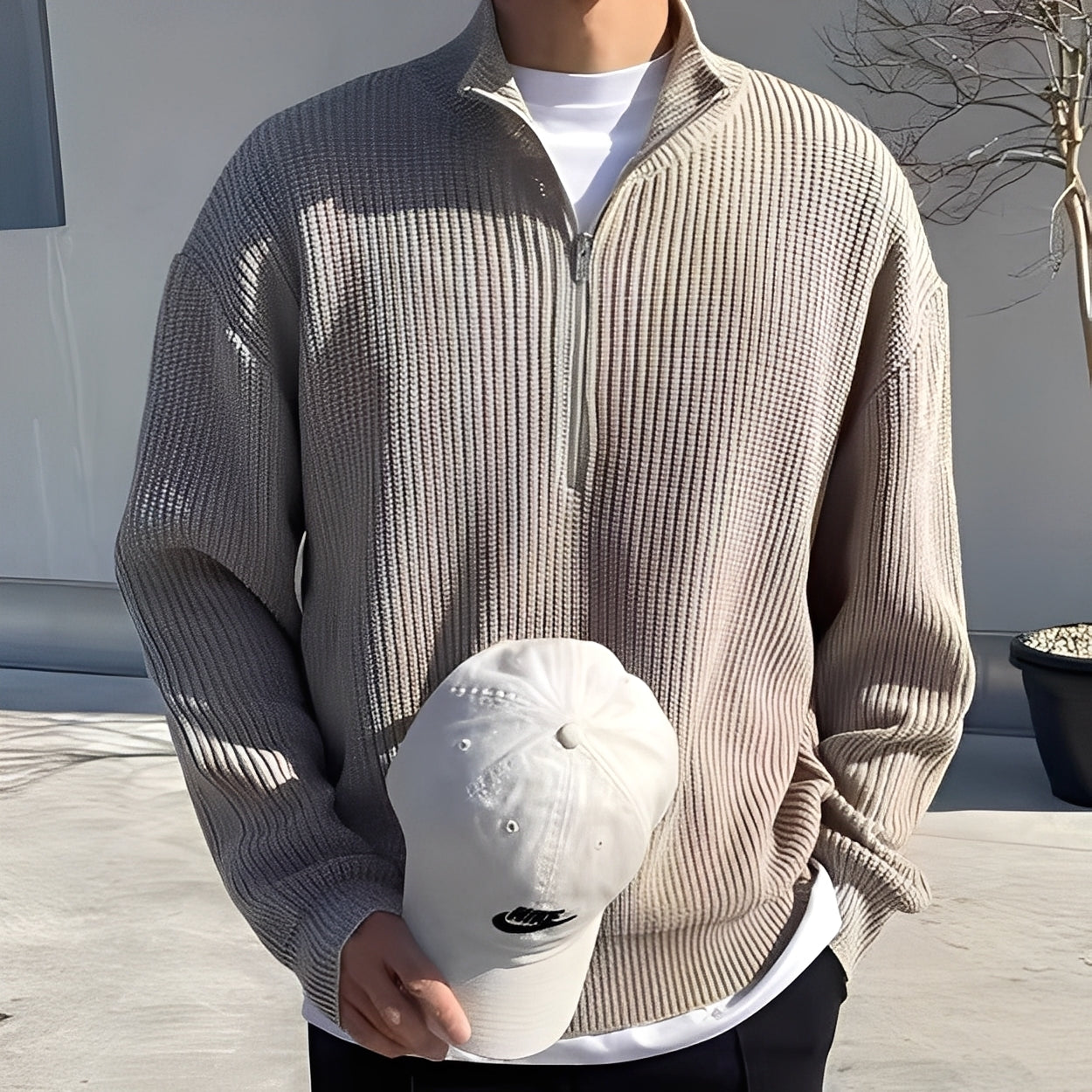 Jeffrey - Elegantní, volně pletený pánský svetr