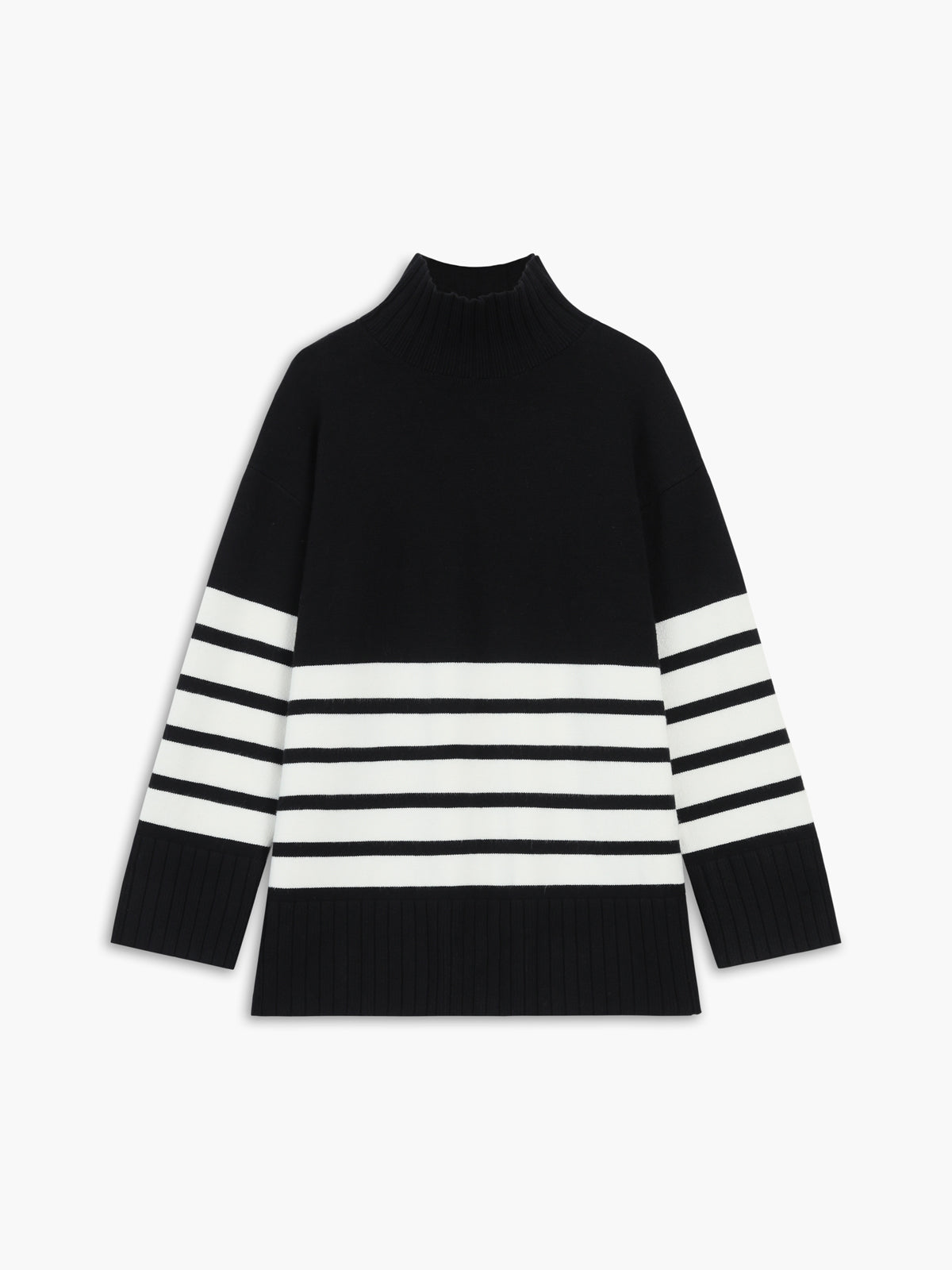 Colette – Pruhovaný Mock-Neck-Pulover