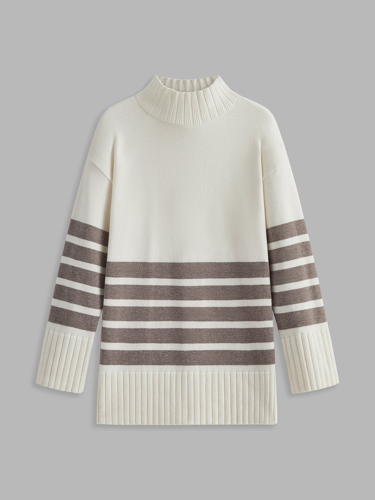 Colette – Pruhovaný Mock-Neck-Pulover