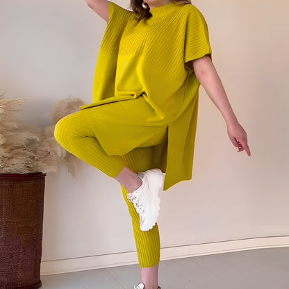 Roxanna - Pohodlná, volně padnoucí pletená dvoudílná sada pro ženy