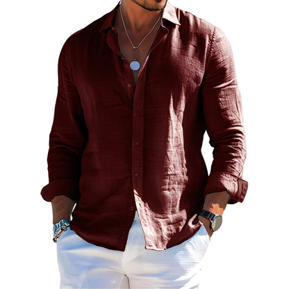 Félicien - Klasická polokošile s dlouhými rukávy pro muže