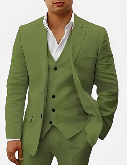 Beckham - Stylová lněná souprava pro muže z tří dílů