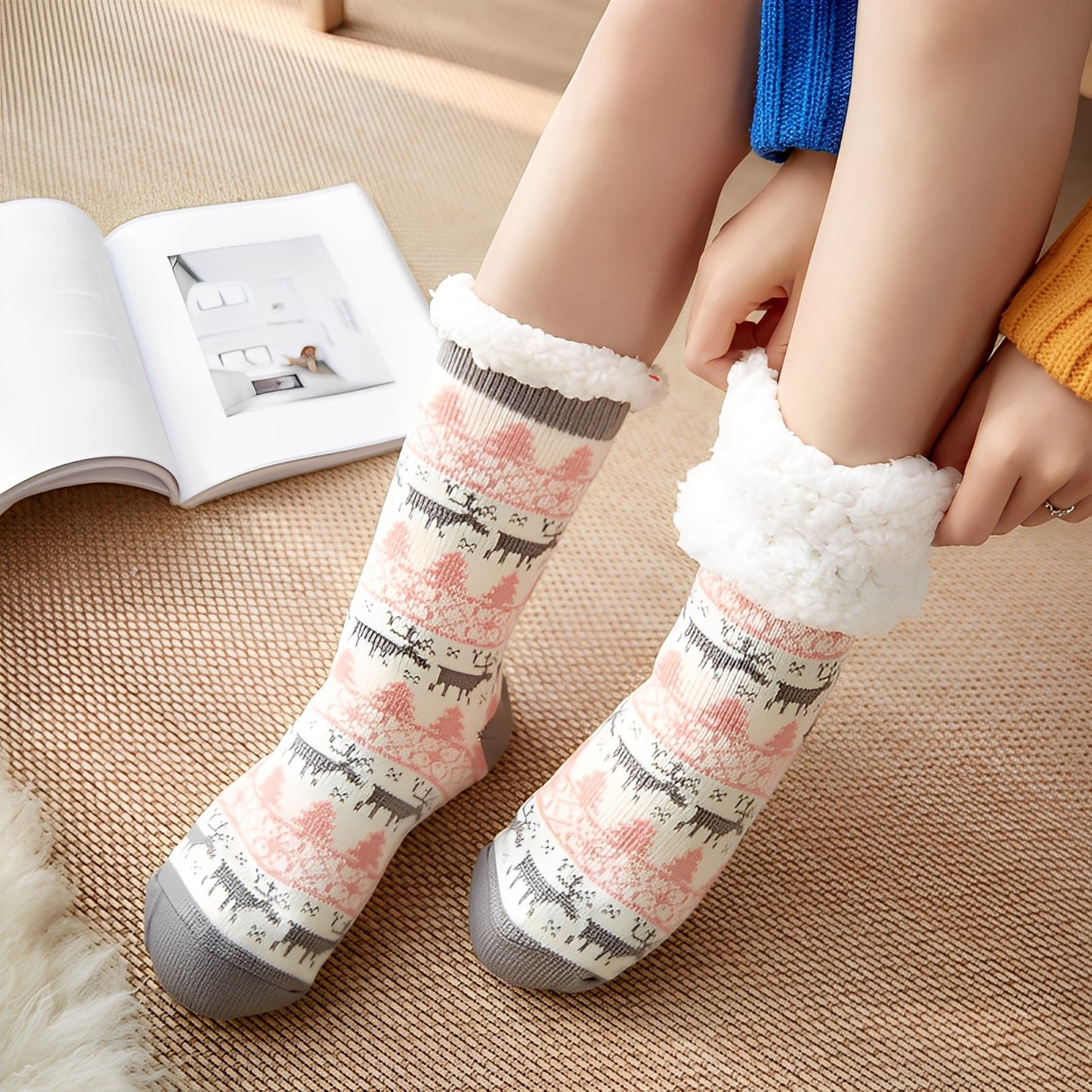 Clarice - Moderní vánoční ponožky pro ženy střední délky