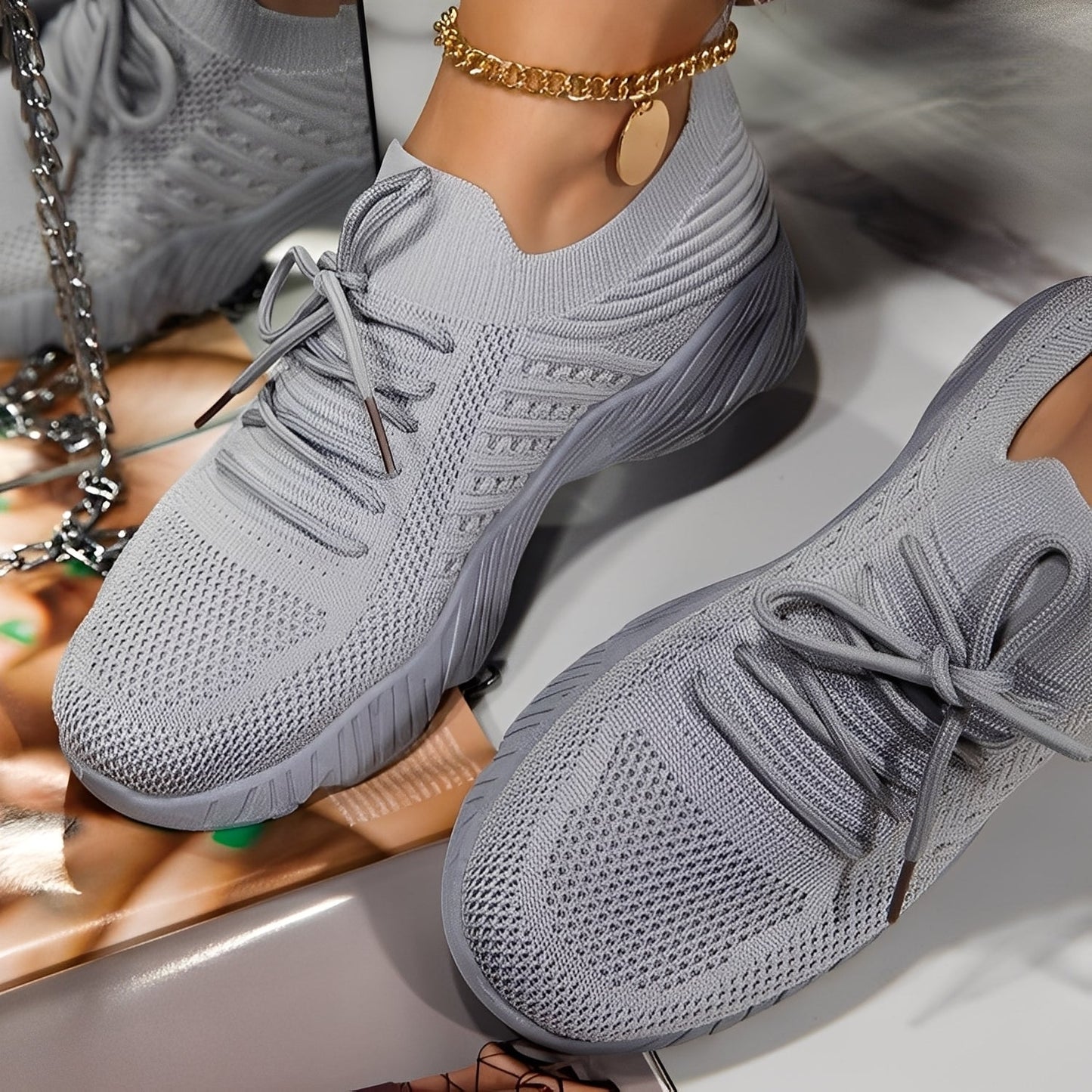 Axelle - Ortopedické tenisky z pleteného materiálu pro ženy