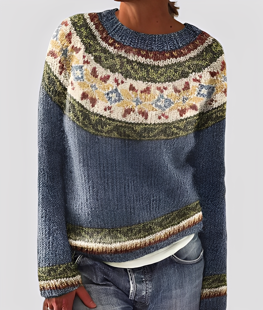 Christal - Moderní, volně padnoucí vlněný svetr pro ženy