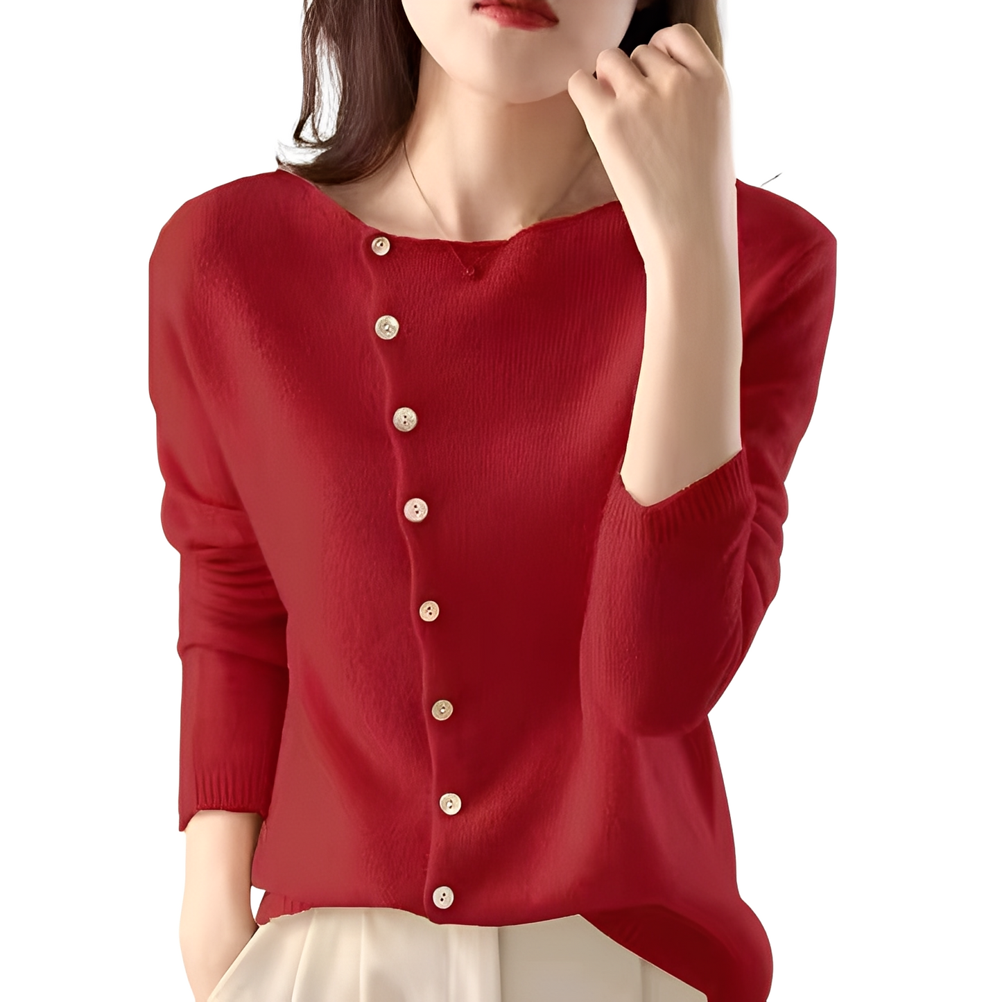 Joann - Stylový, lehký svetr s knoflíky pro ženy