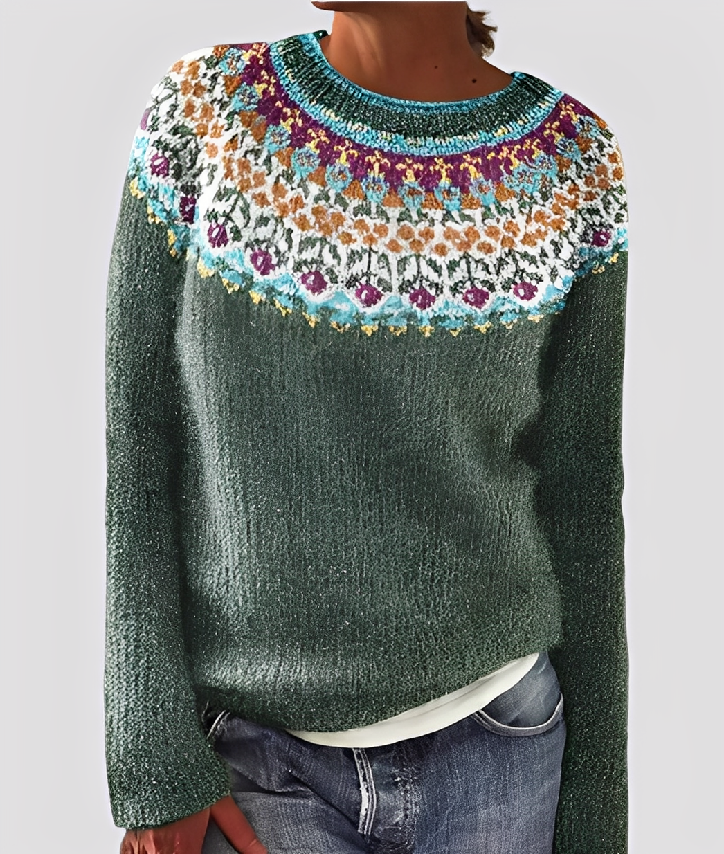 Christal - Moderní, volně padnoucí vlněný svetr pro ženy