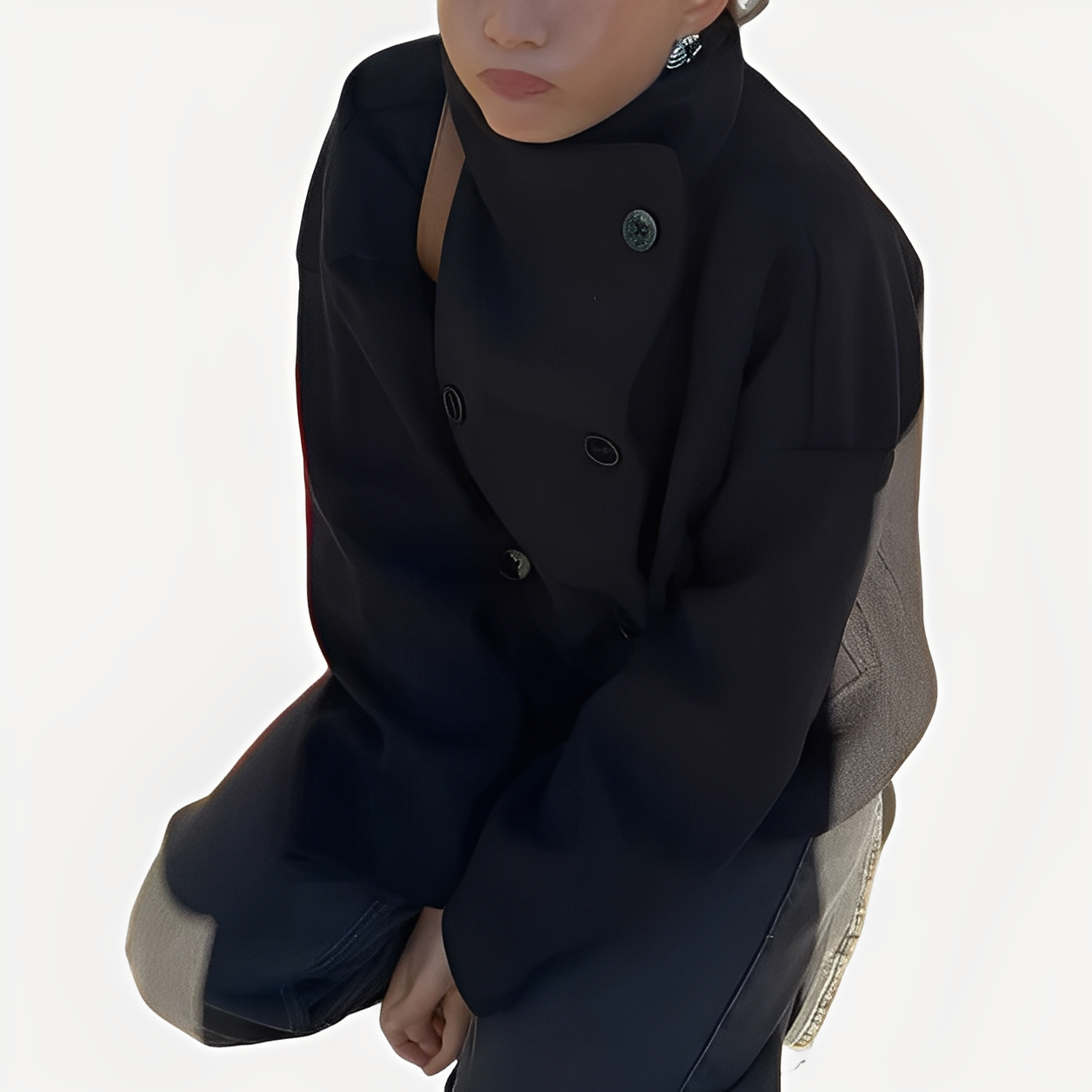 Carolyn - Stylový jednřadý vlněný kabát pro ženy