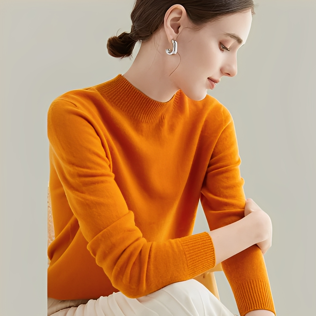 Martine - Slim fit vlněné svetry s vysokým límcem pro ženy