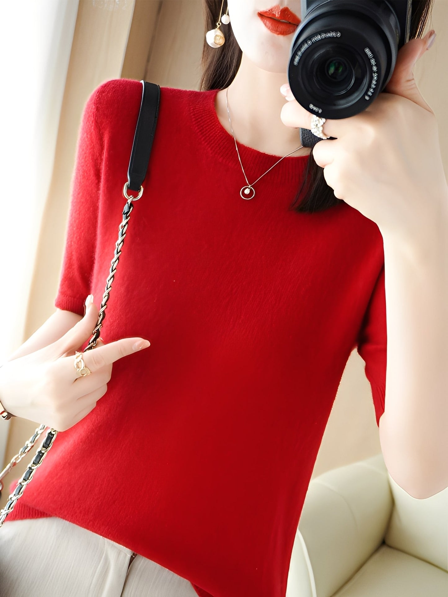 Blandine - Svetr s krátkými rukávy pro ženy