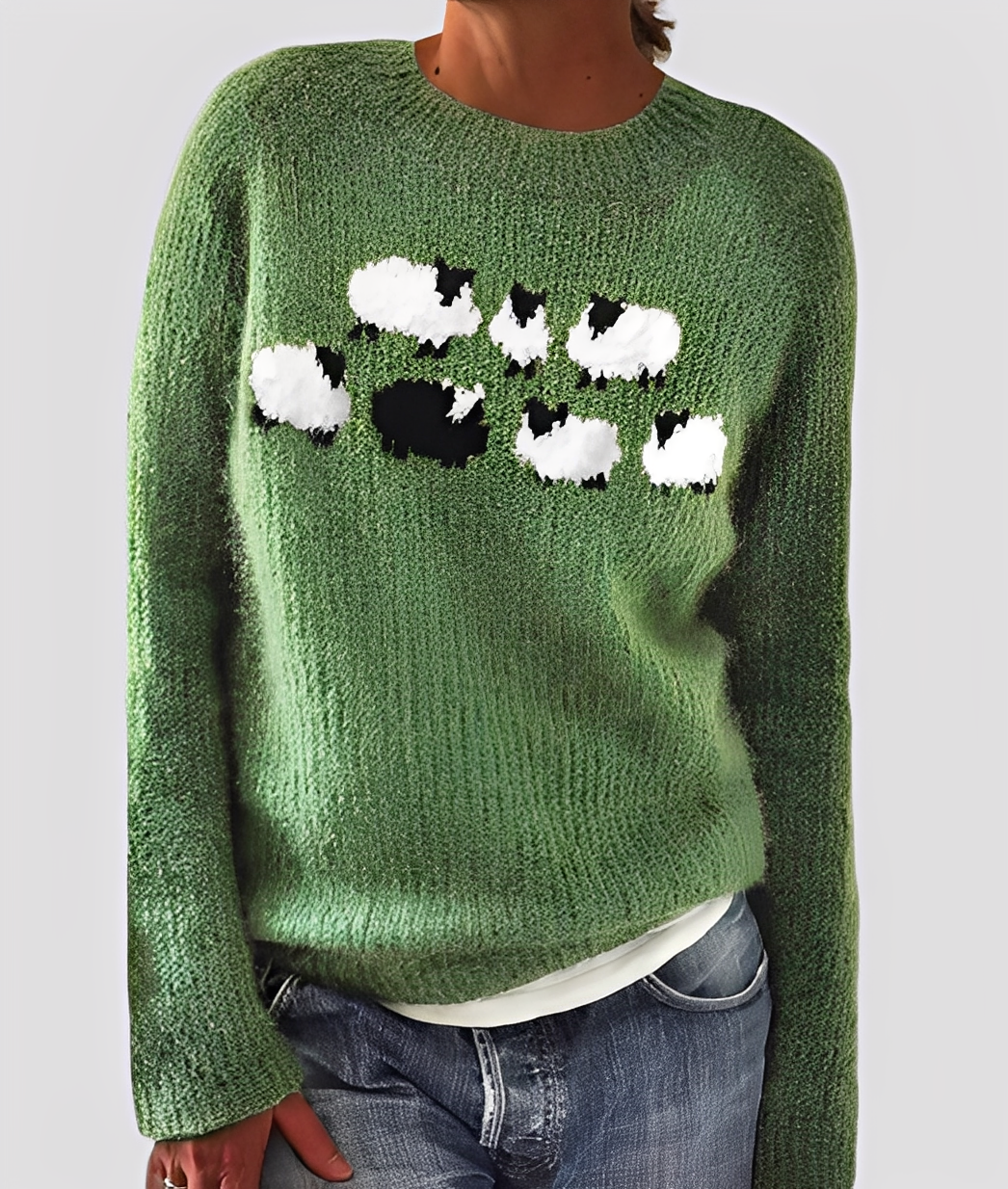 Christal - Moderní, volně padnoucí vlněný svetr pro ženy