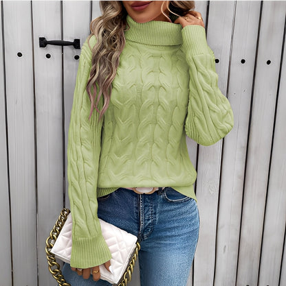 Amélie - Teplý bavlněný svetr s rolákem pro ženy