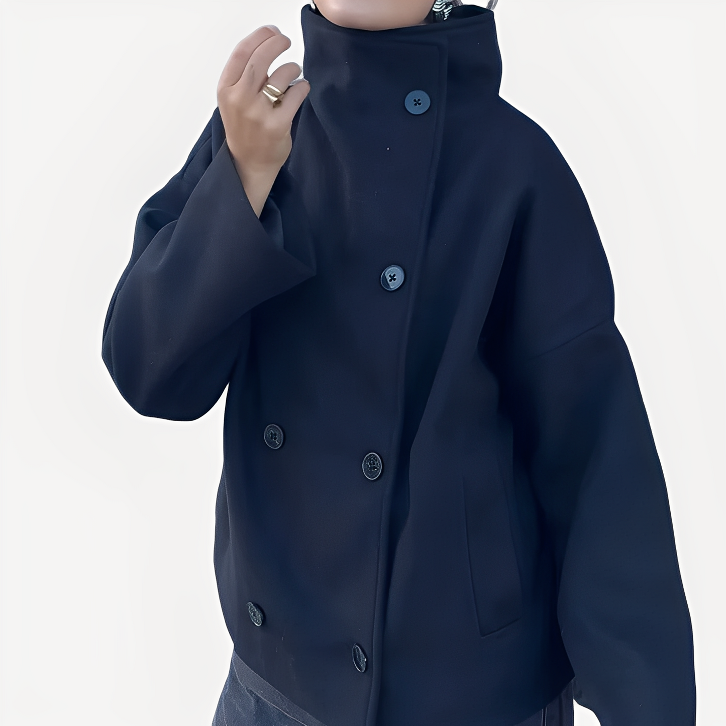 Carolyn - Stylový jednřadý vlněný kabát pro ženy