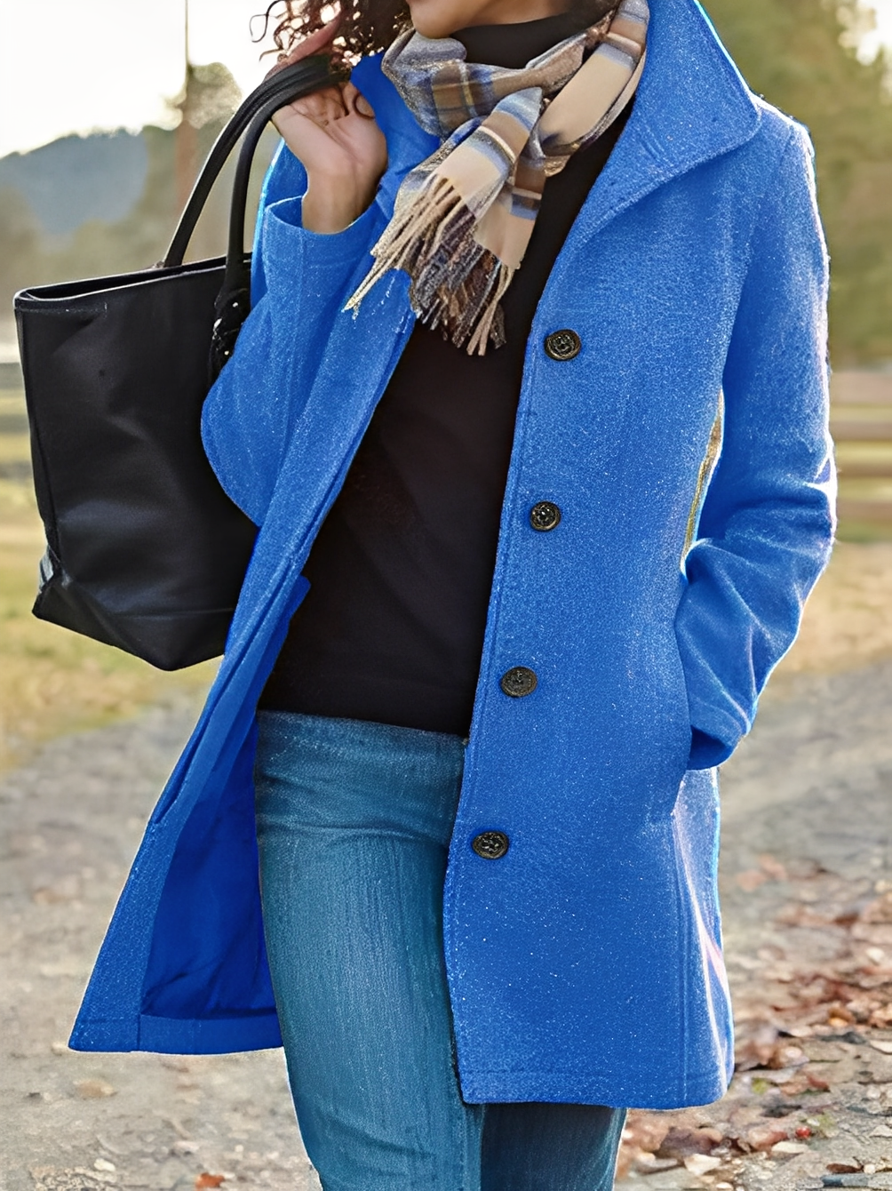 Jaclyn - Moderní, univerzální kabát z tvídu pro ženy