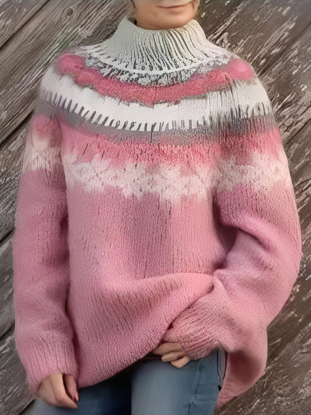 Lorine - Hřejivý svetr s elegantním motivem pro ženy