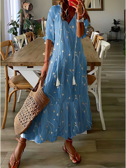 Domitille - Elegantní šaty s volným V výstřihem pro ženy