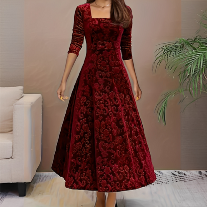 Malvina - Elegantní šaty s hranatým výstřihem pro ženy