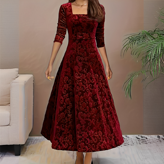 Malvina - Elegantní šaty s hranatým výstřihem pro ženy