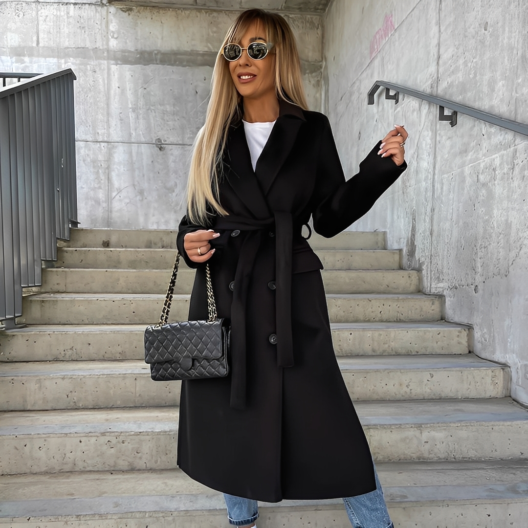 Lydie - Klasický trenčkot s dlouhými rukávy pro ženy