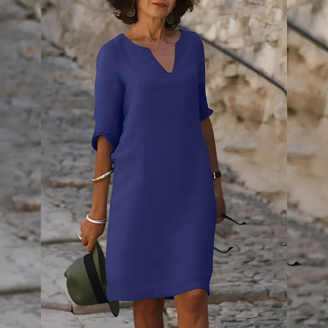 Guilaine - Elegantní šaty s V výstřihem pro ženy