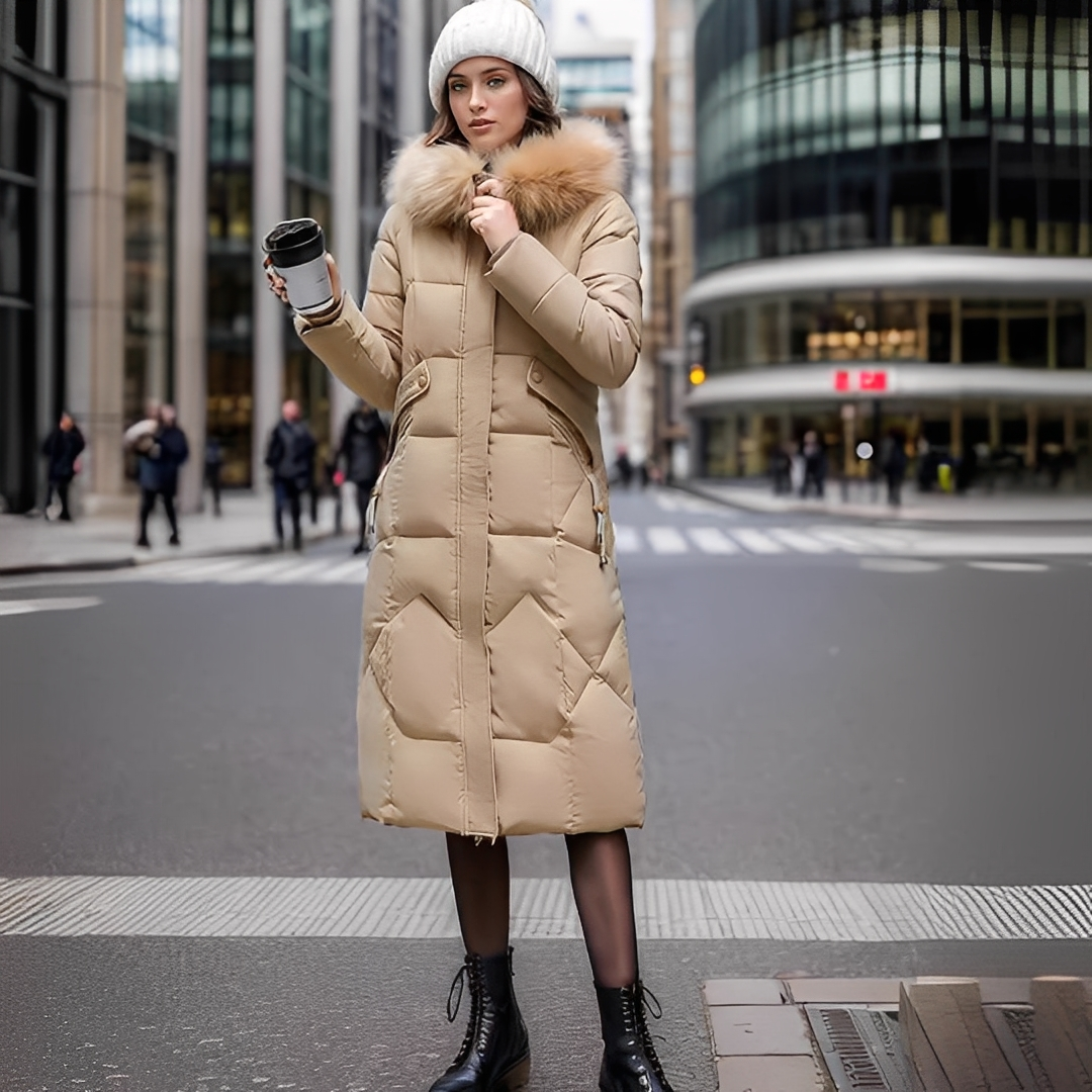 Marcellette - Zimní prošívaný kabát s kapucí pro ženy