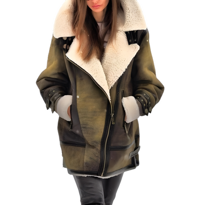 Leilani - Stylová dámská kožená bunda s teplou podšívkou