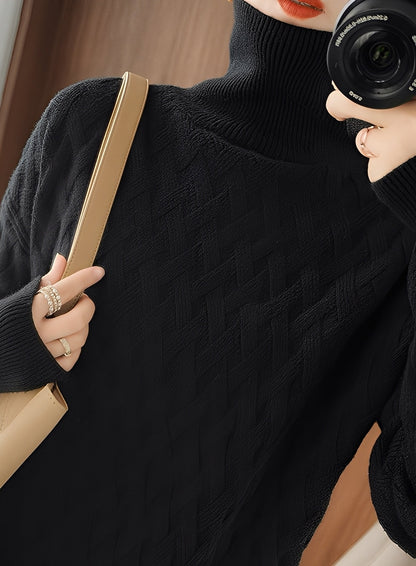 Ryanne - Dámský volný kašmírový rolák