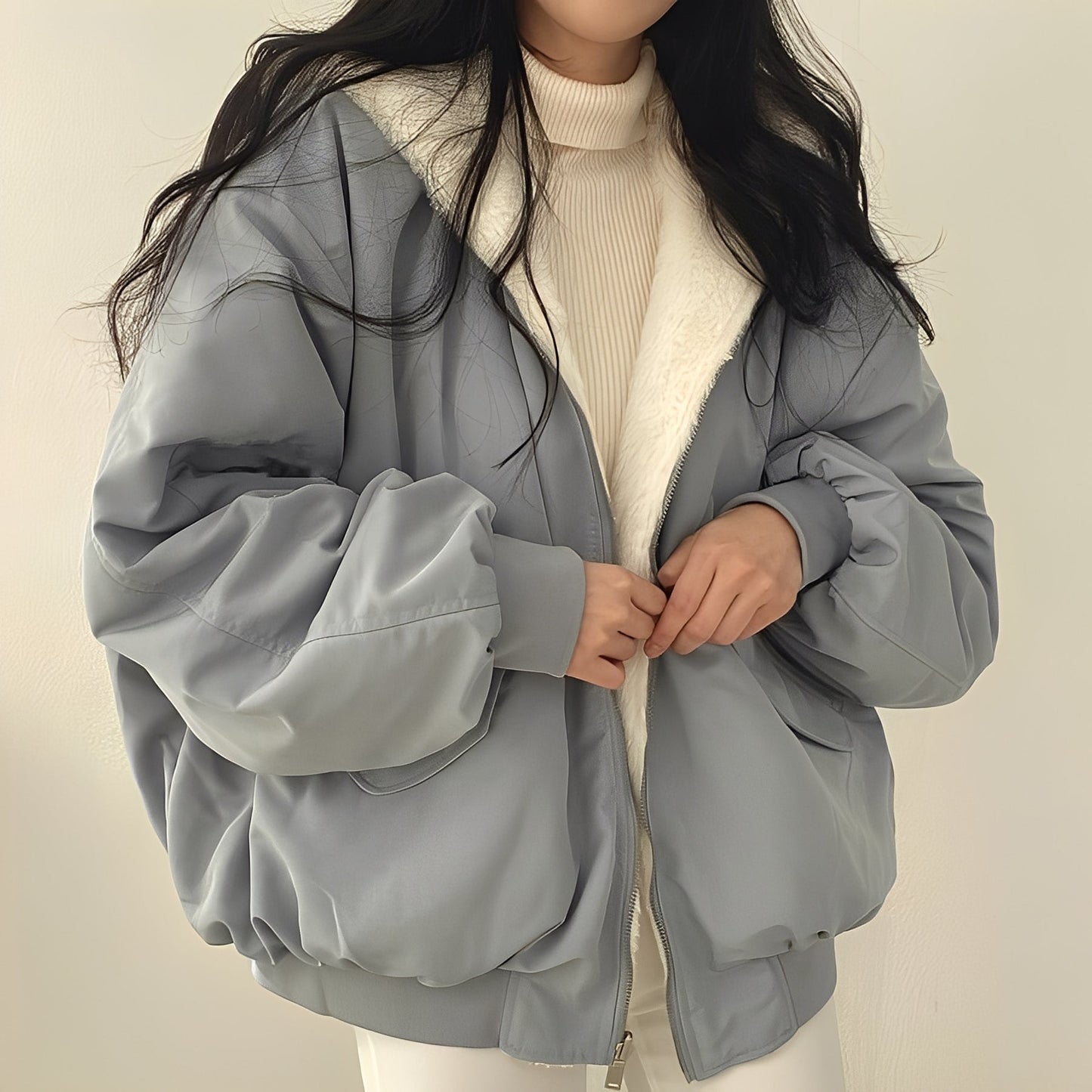 Jasmine - Současný, pevný, volně padnoucí kabát pro ženy