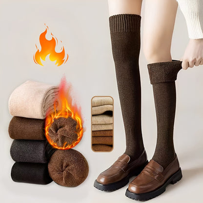 Shirlee - Stylové, hřejivé, silné nadkolenní ponožky