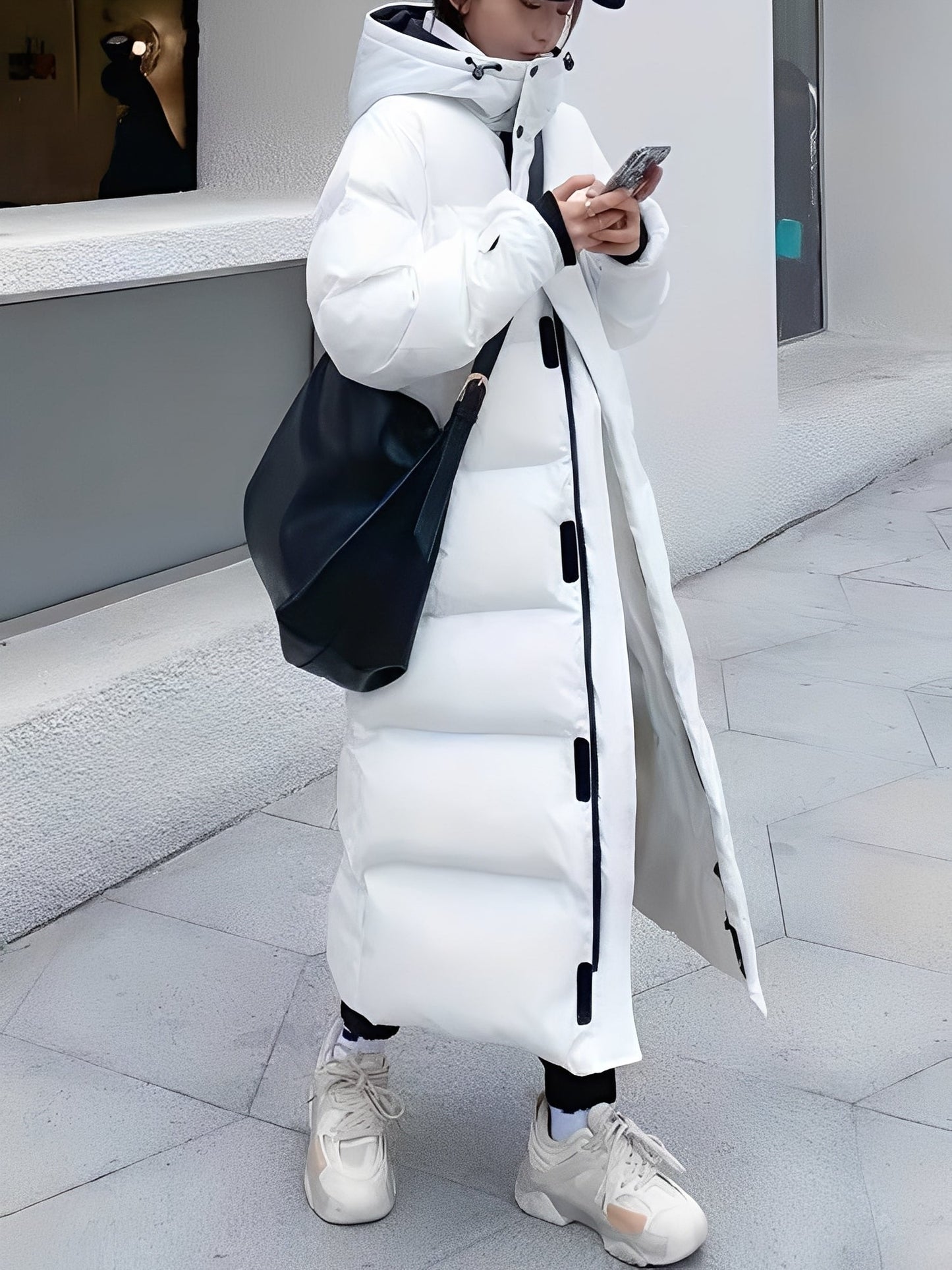 Hazel - Stylová dámská dlouhá bunda s kapucí