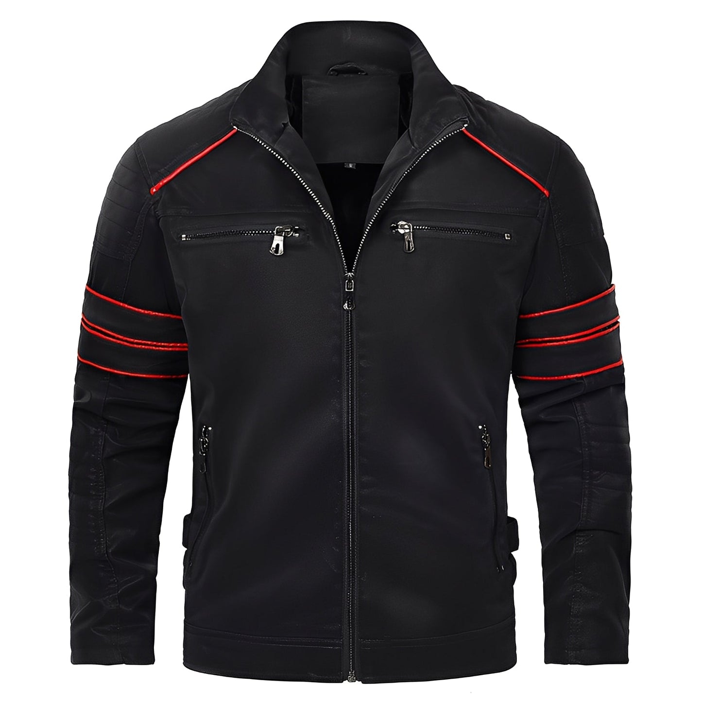 Jerold - Pánská moderní kožená motorkářská bunda