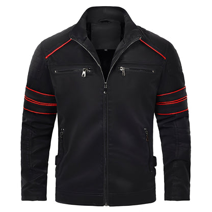 Jerold - Pánská moderní kožená motorkářská bunda
