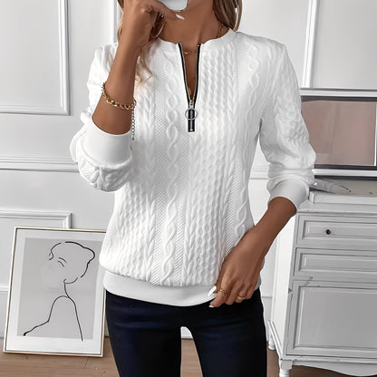 Chesley - Moderní pletený svetr se zipem pro ženy