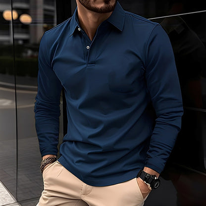 Deacon - Pohodlné pánské polo tričko s dlouhými rukávy