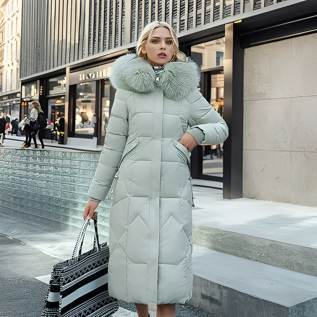 Marcellette - Zimní prošívaný kabát s kapucí pro ženy