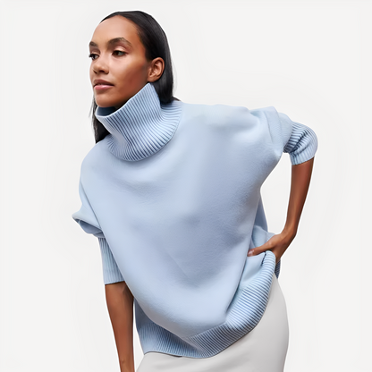 Margery - Dámský svetr s volným střihem a vysokým límcem